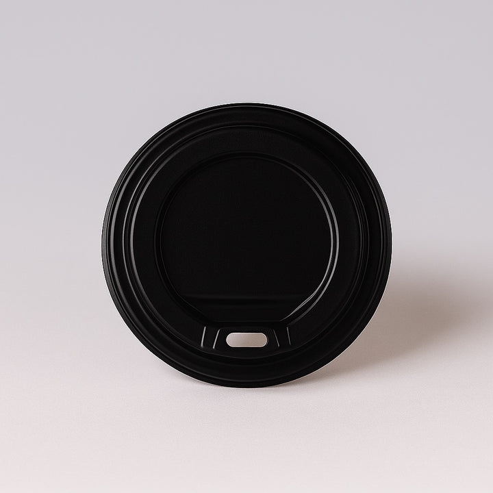 Black drink lid for customizable coffee tumbler by dreamwithreem shown on white background