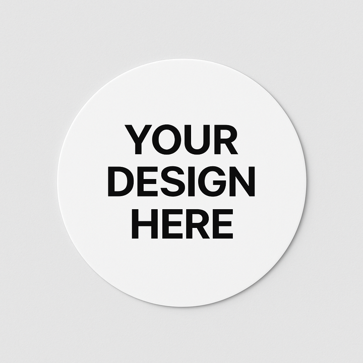 Customizable sticker sheets blank round design template with Your Design Here text