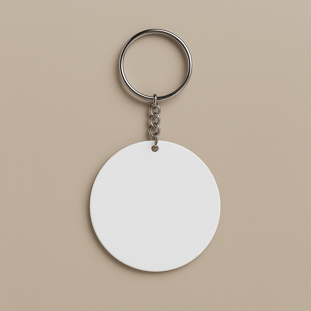 Blank round keychain with metal ring for personalized key holder gift by dreamwithreem