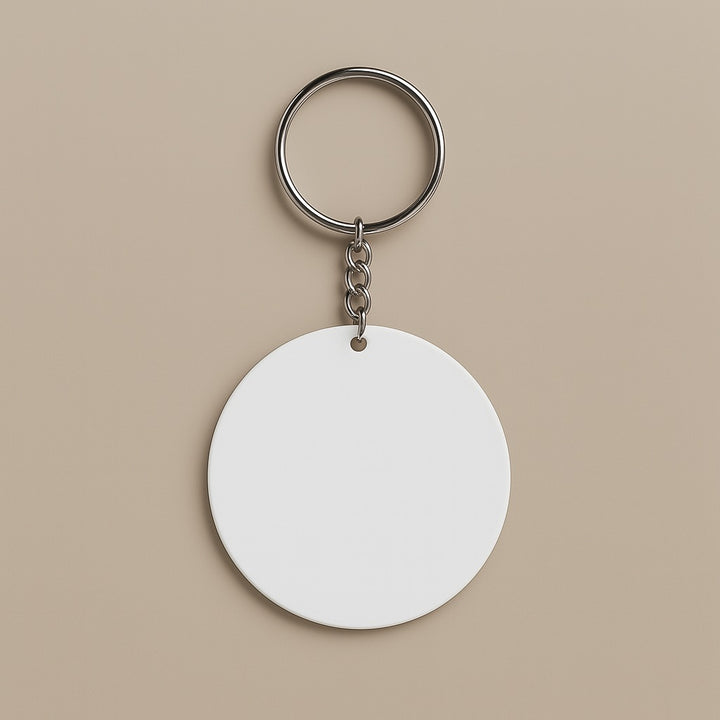 Blank round keychain with metal ring for personalized key holder gift by dreamwithreem