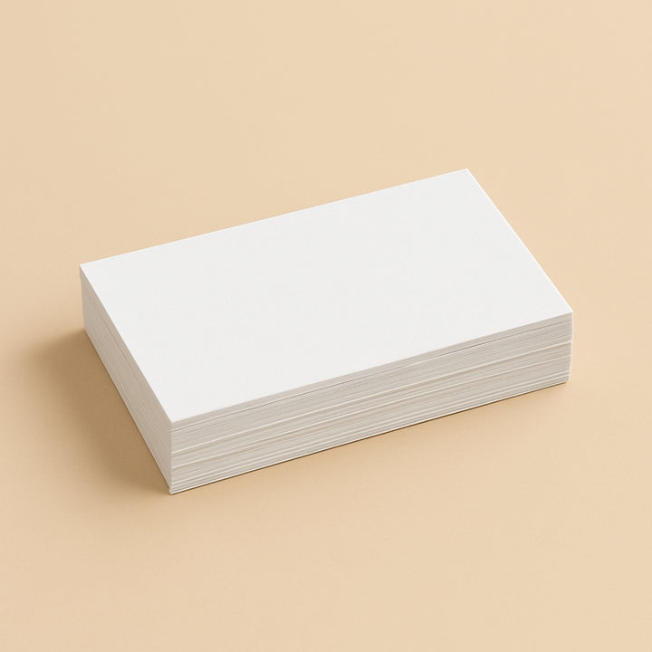 Stack of blank premium business card printing ready for customization and professional use