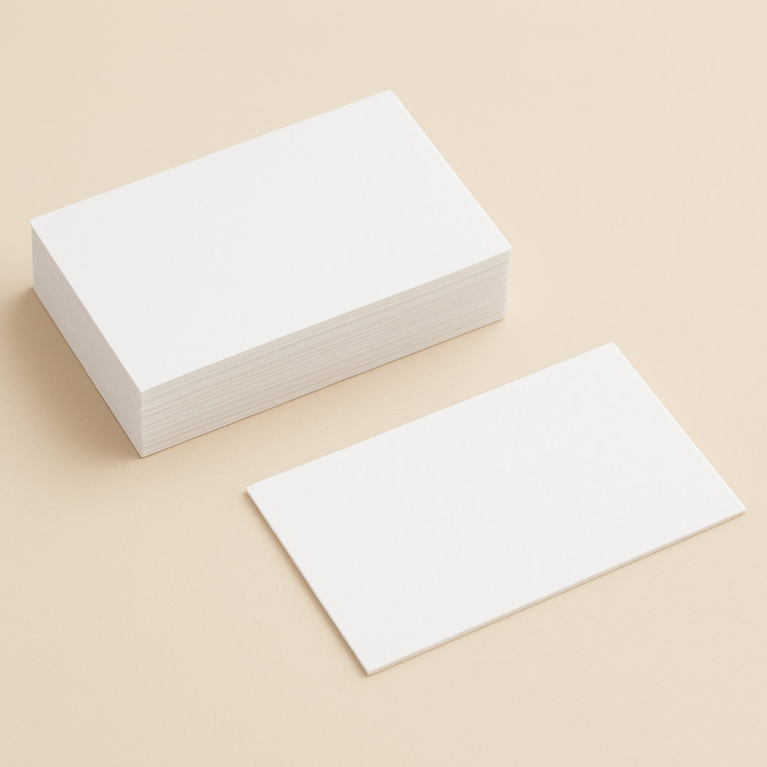 Stack of blank white cards for premium business card printing by dreamwithreem