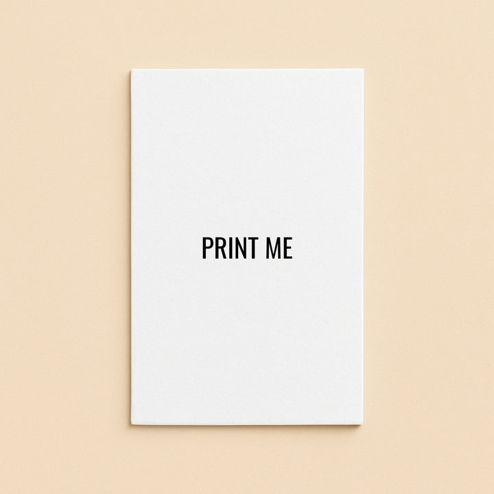 Premium business card printing sample featuring a clean, minimalist design with bold text