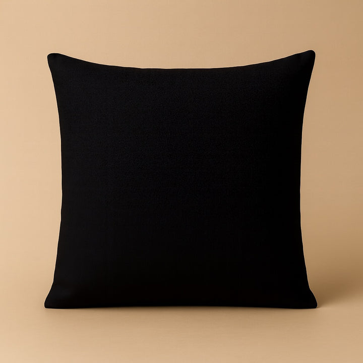 Custom pillow cover in black by dreamwithreem, perfect for personalized home decor