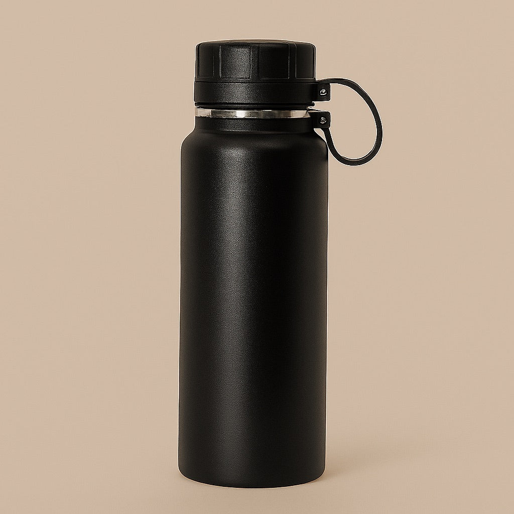 Black custom gym water bottle gift with secure screw-on lid by dreamwithreem