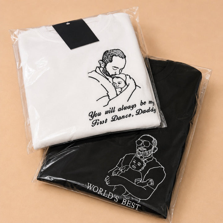 Line Art Embroidery Tee