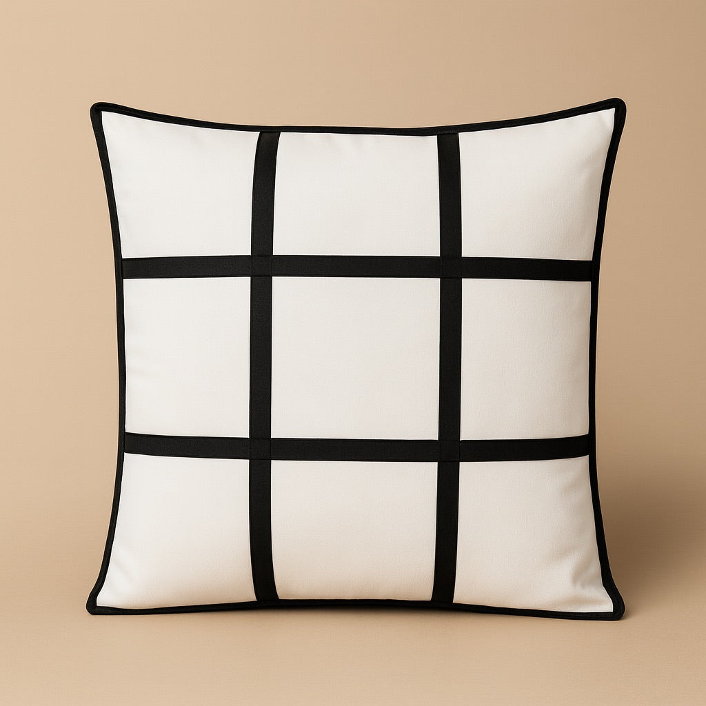 Stylish black and white grid custom pillow cover for home decor and gift giving