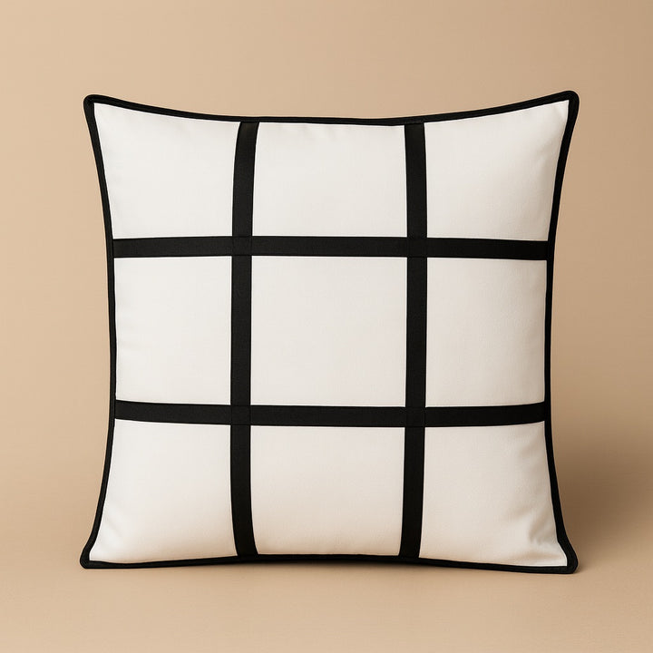 Stylish black and white grid custom pillow cover for home decor and gift giving