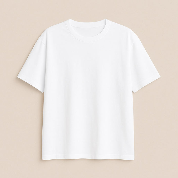 dreamwithreem white custom relaxed fit tee plain crewneck short sleeve cotton shirt for everyday wear