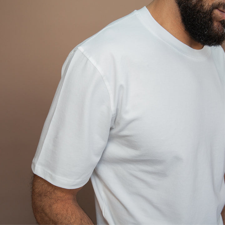 White custom classic fit t-shirt by dreamwithreem, perfect for casual wear and everyday comfort