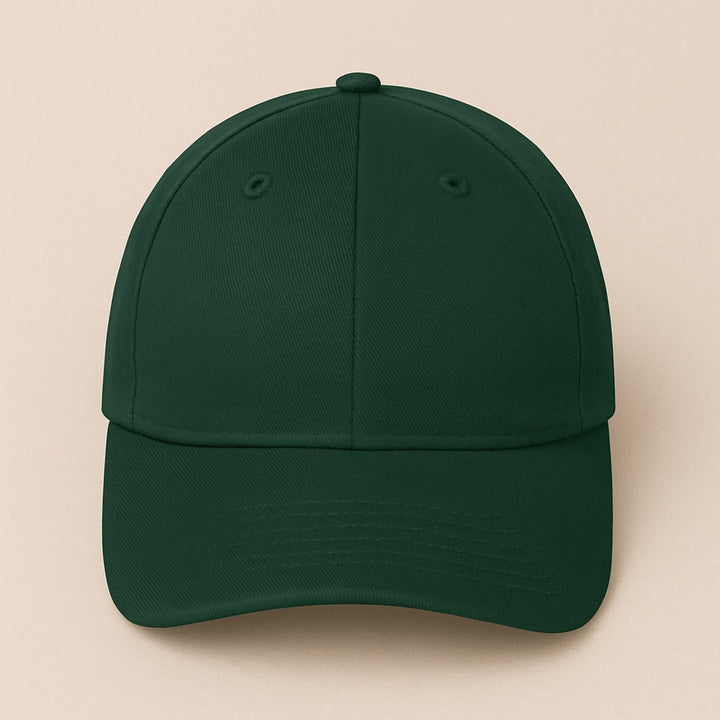 Dark green classic baseball cap front view by dreamwithreem to design your own hat online