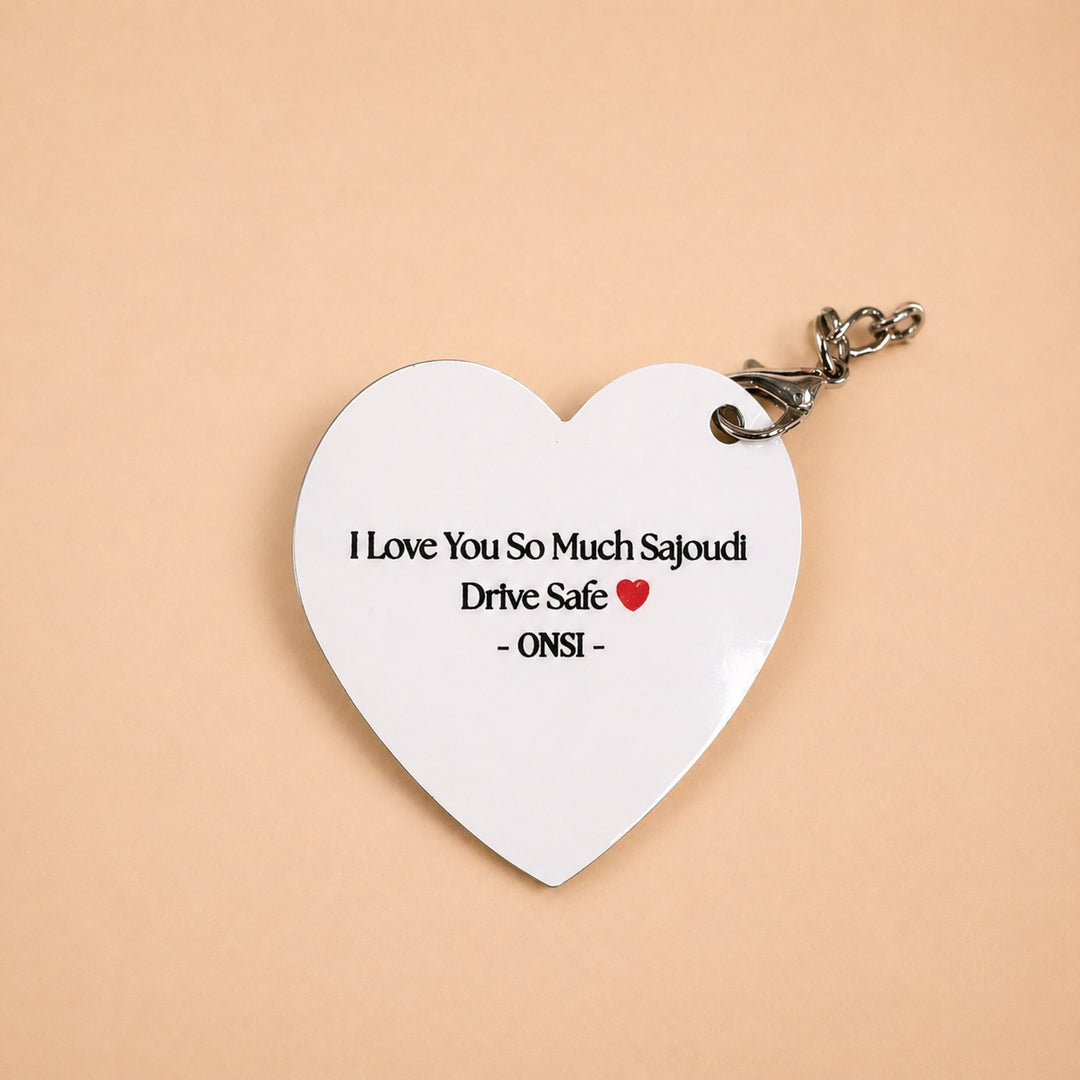 Heart-shaped custom keychains with loving message and keyring for sentimental gifting