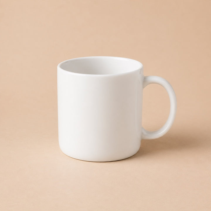 Blank white custom mugs ready for unique printing and personalization for any occasion