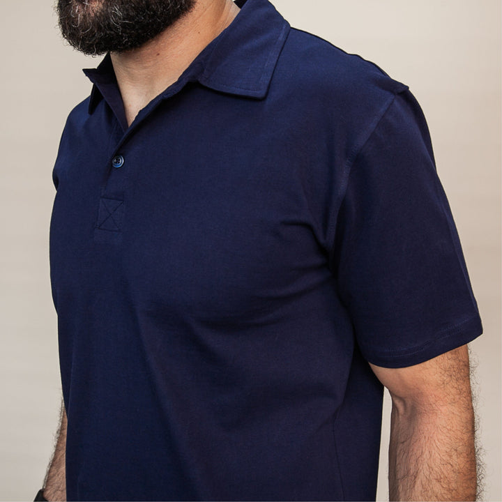 Custom polo t-shirt by dreamwithreem in dark blue with a classic collar design