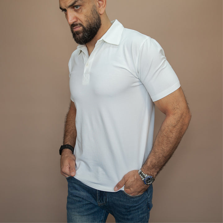 Dreamwithreem custom polo t-shirt in white, perfect for casual and formal occasions