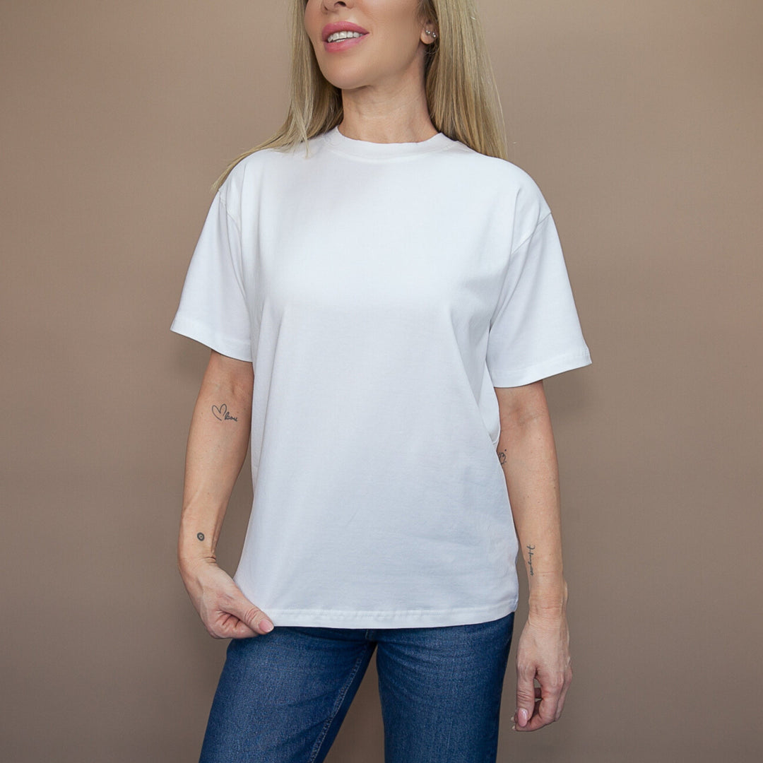 Dreamwithreem custom relaxed fit t-shirt in white, perfect for casual wear and comfort
