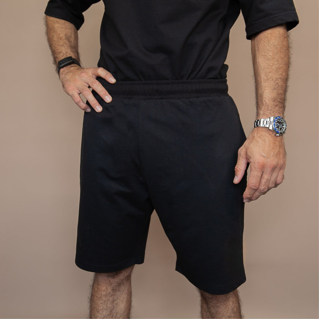 Men's custom two-piece set featuring comfortable shorts and a sleek top for stylish casual wear