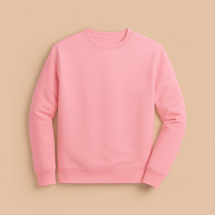 Pink crewneck sweatshirt by dreamwithreem flat lay soft cotton jumper design your own sweatshirt online for custom prints