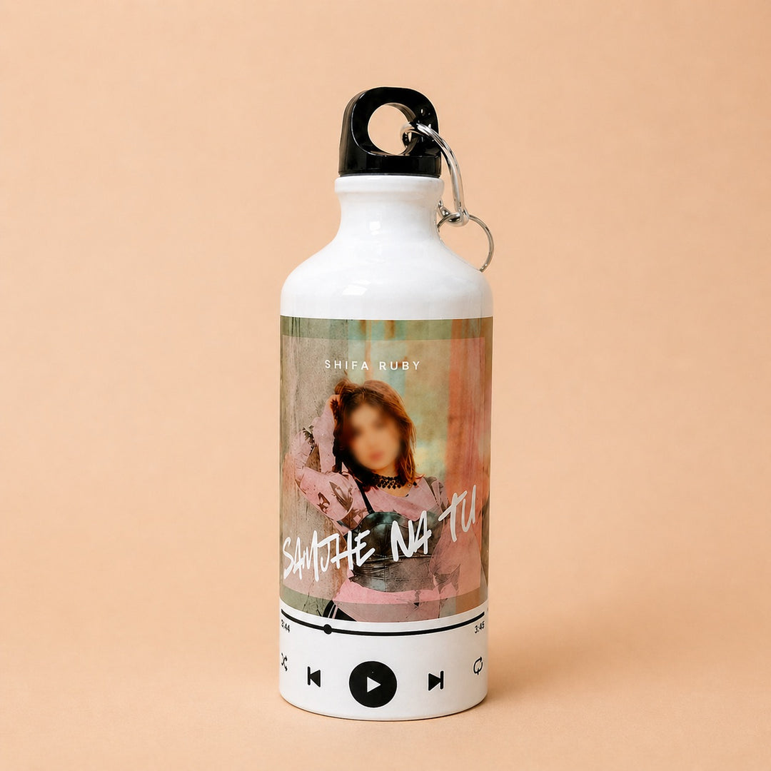 Dreamwithreem hot and cold insulated water bottle with a stylish design and music player graphic