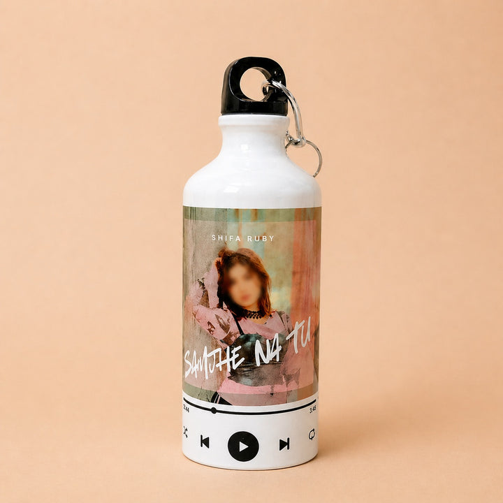 Dreamwithreem hot and cold insulated water bottle with a stylish design and music player graphic