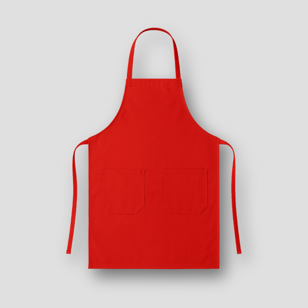 Red custom print apron with two front pockets perfect for personal expression aprons by dreamwithreem
