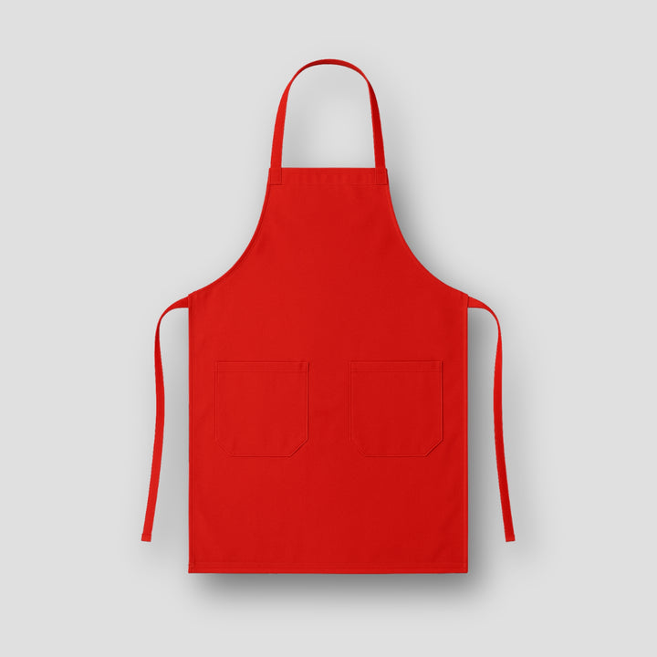Red custom print apron with two front pockets perfect for personal expression aprons by dreamwithreem