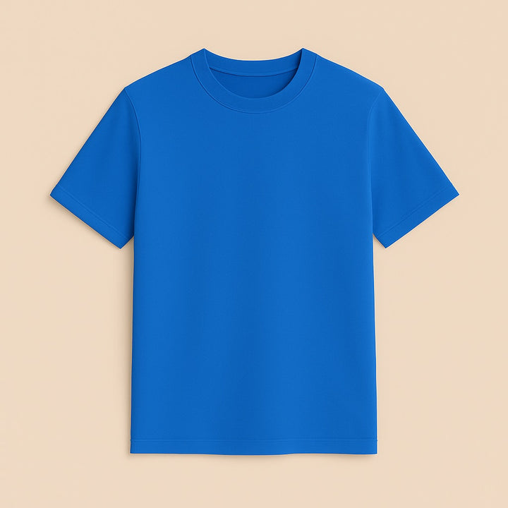 Dreamwithreem personalized basic tee in vibrant blue with a comfortable fit for everyday wear