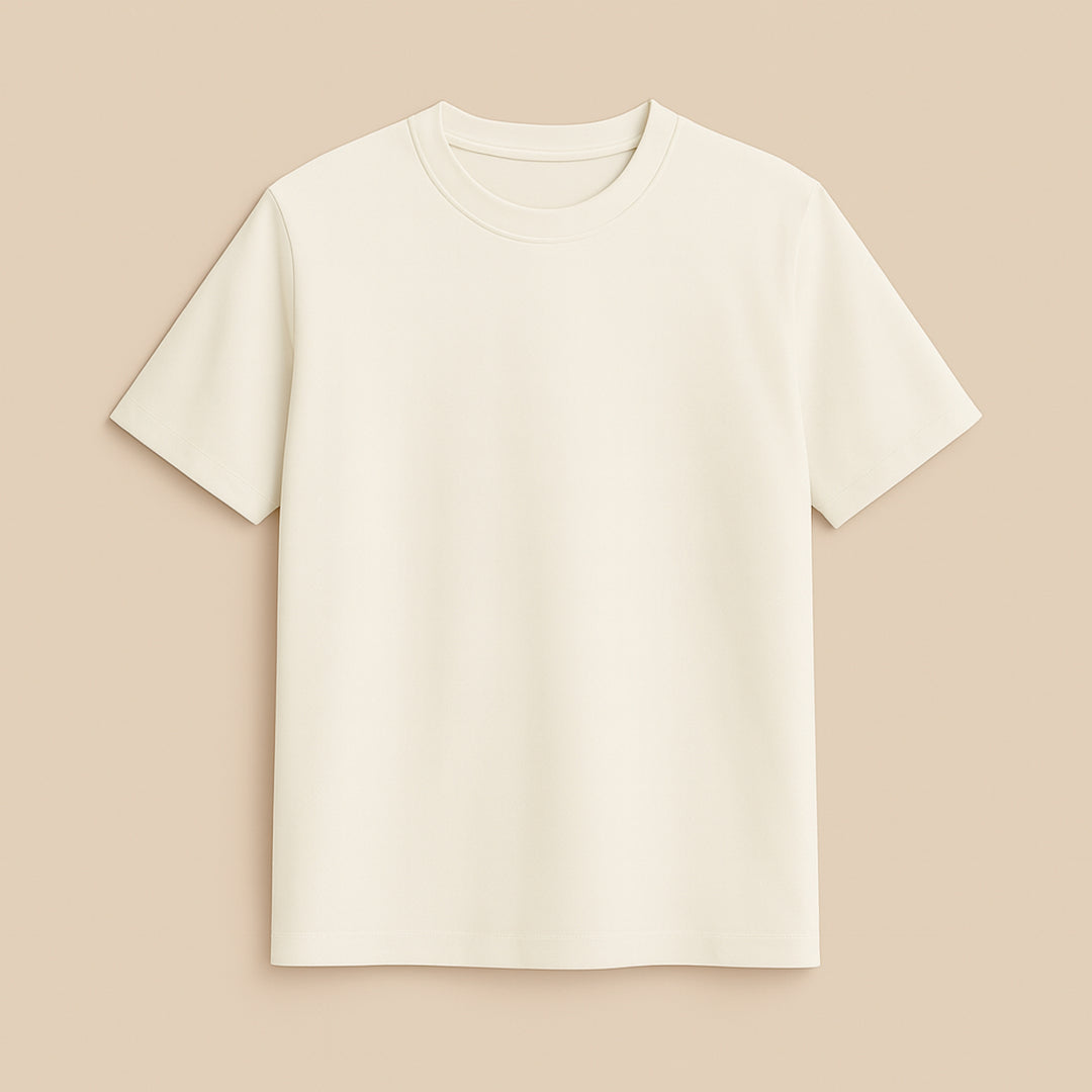Dreamwithreem personalized basic tee in soft cream color for comfortable everyday wear