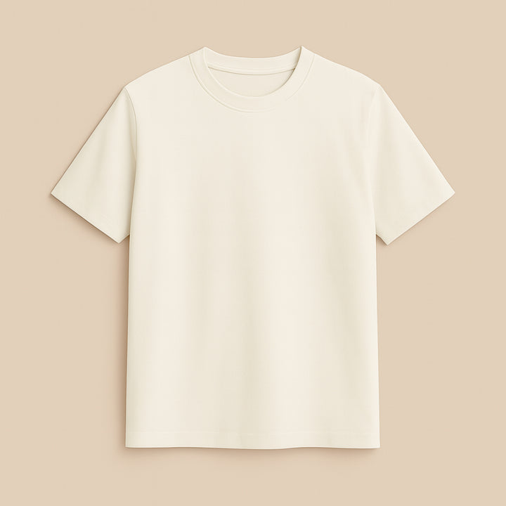 Dreamwithreem personalized basic tee in soft cream color for comfortable everyday wear