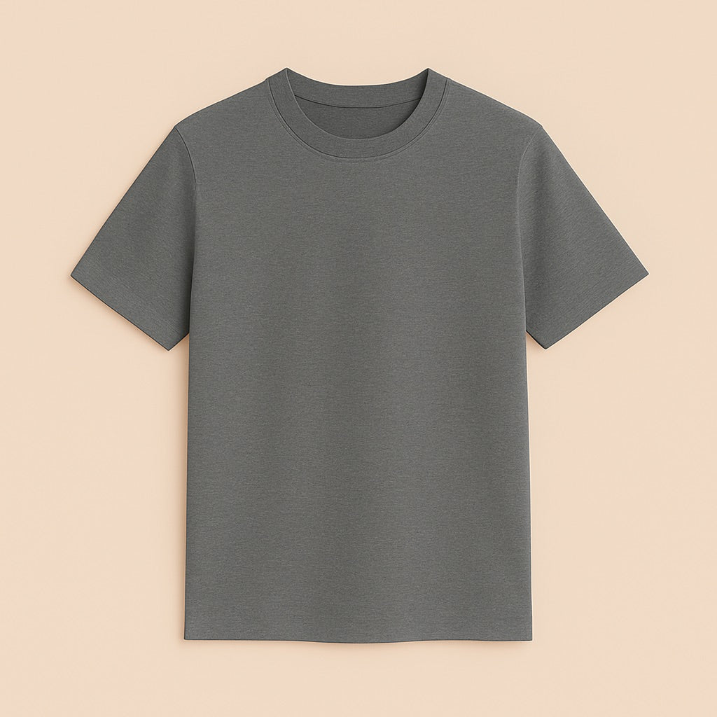 Dreamwithreem personalized basic tee in gray with a classic crew neck design
