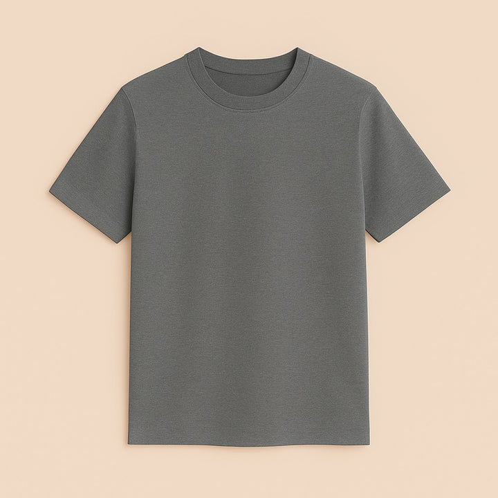 Dreamwithreem personalized basic tee in gray with a classic crew neck design
