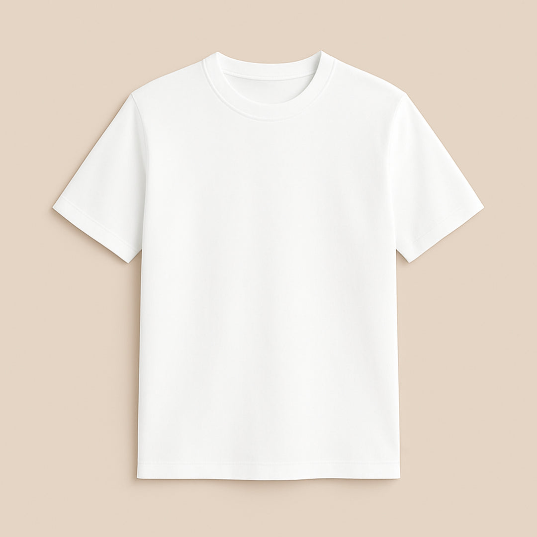 White custom T-shirt designed by dreamwithreem, featuring a personalized basic tee style