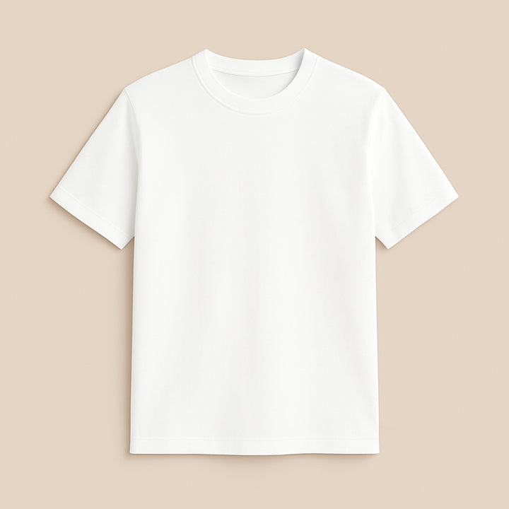 White custom T-shirt designed by dreamwithreem, featuring a personalized basic tee style