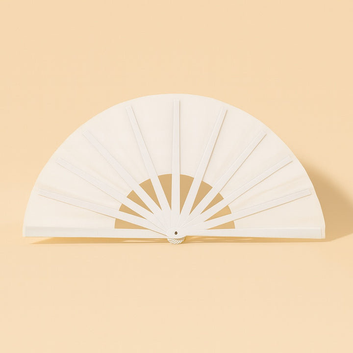 Dreamwithreem personalized folding fan in elegant white design for stylish summer outings