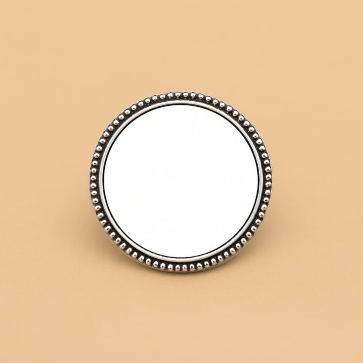 Dreamwithreem personalized hair accessories with a circular silver design for custom styling