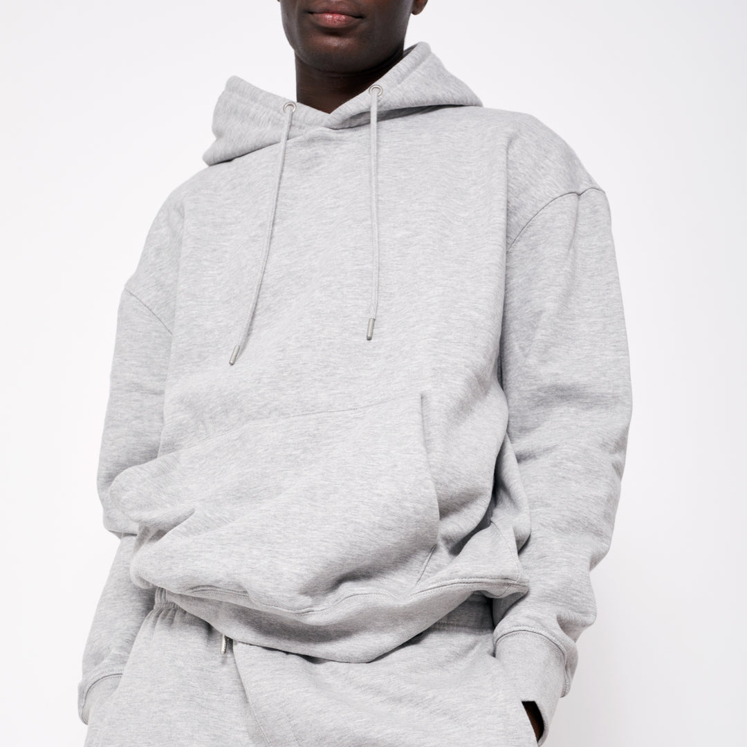 Cozy gray personalized hoodies online with a relaxed fit and front pocket for custom style