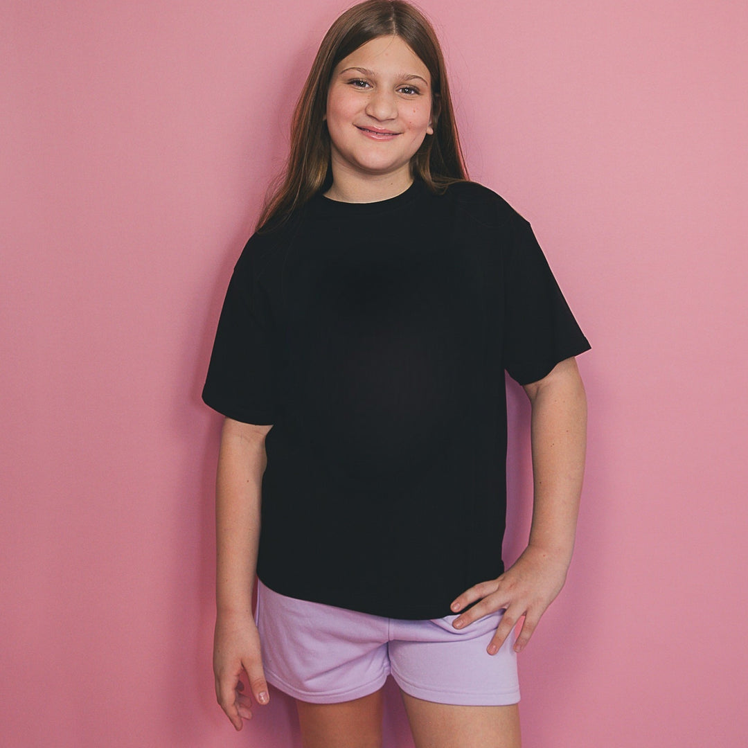 Custom black personalized kids t shirt Dubai for comfortable everyday wear