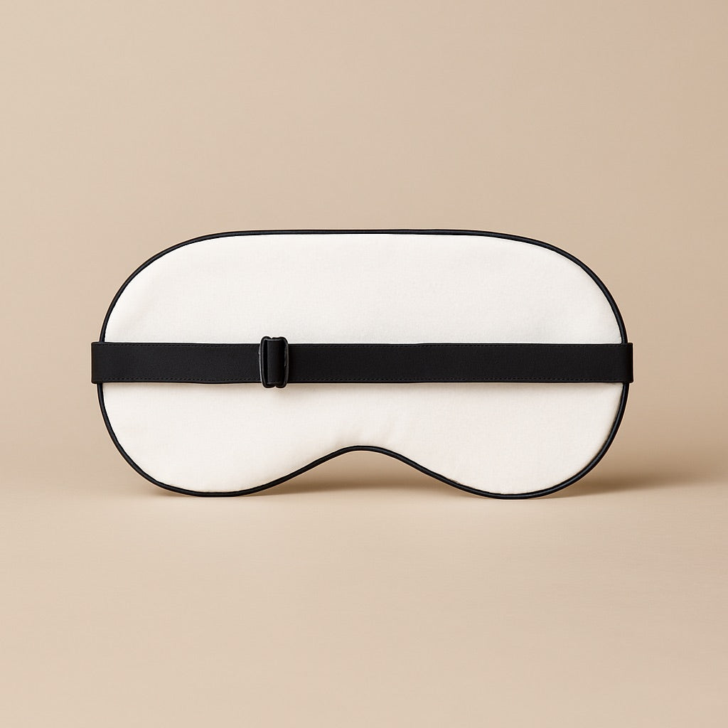 Dreamwithreem personalized sleep mask in white with adjustable strap for comfortable sleep