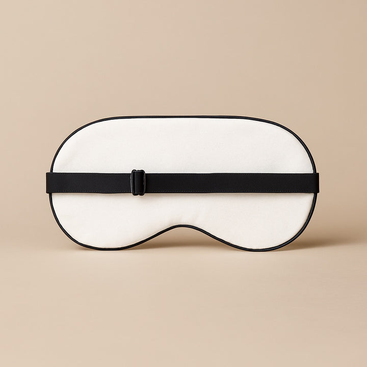 Dreamwithreem personalized sleep mask in white with adjustable strap for comfortable sleep