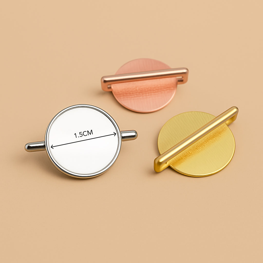 Set of three personalized watch charm accessories in silver, rose gold, and gold finishes