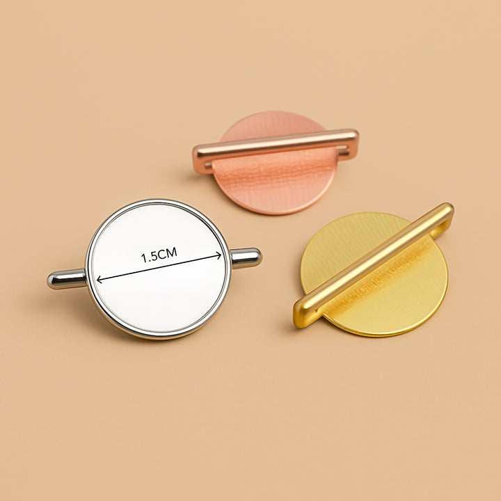 Set of three personalized watch charm accessories in silver, rose gold, and gold finishes