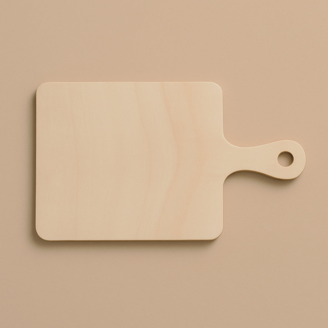 Personalized wood serving tray with a smooth surface and handle for stylish entertaining