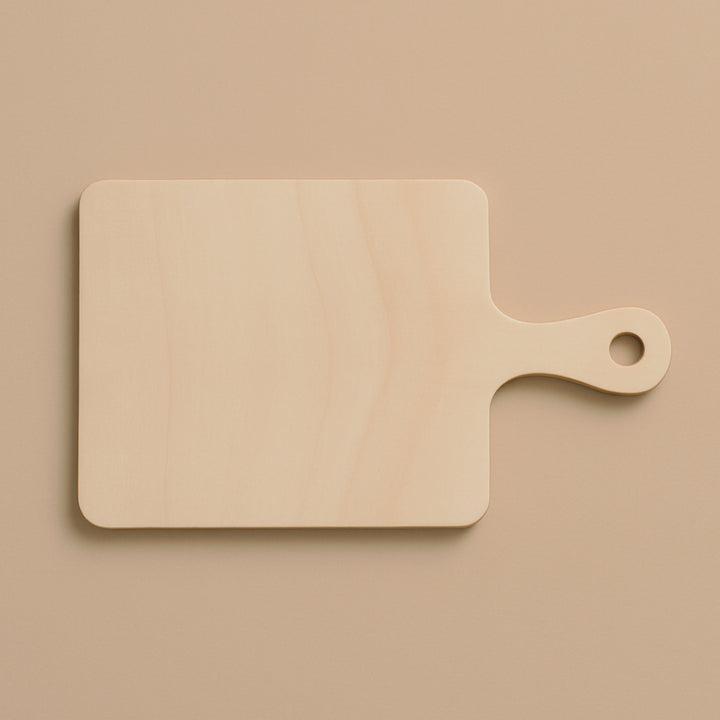 Personalized wood serving tray with a smooth surface and handle for stylish entertaining
