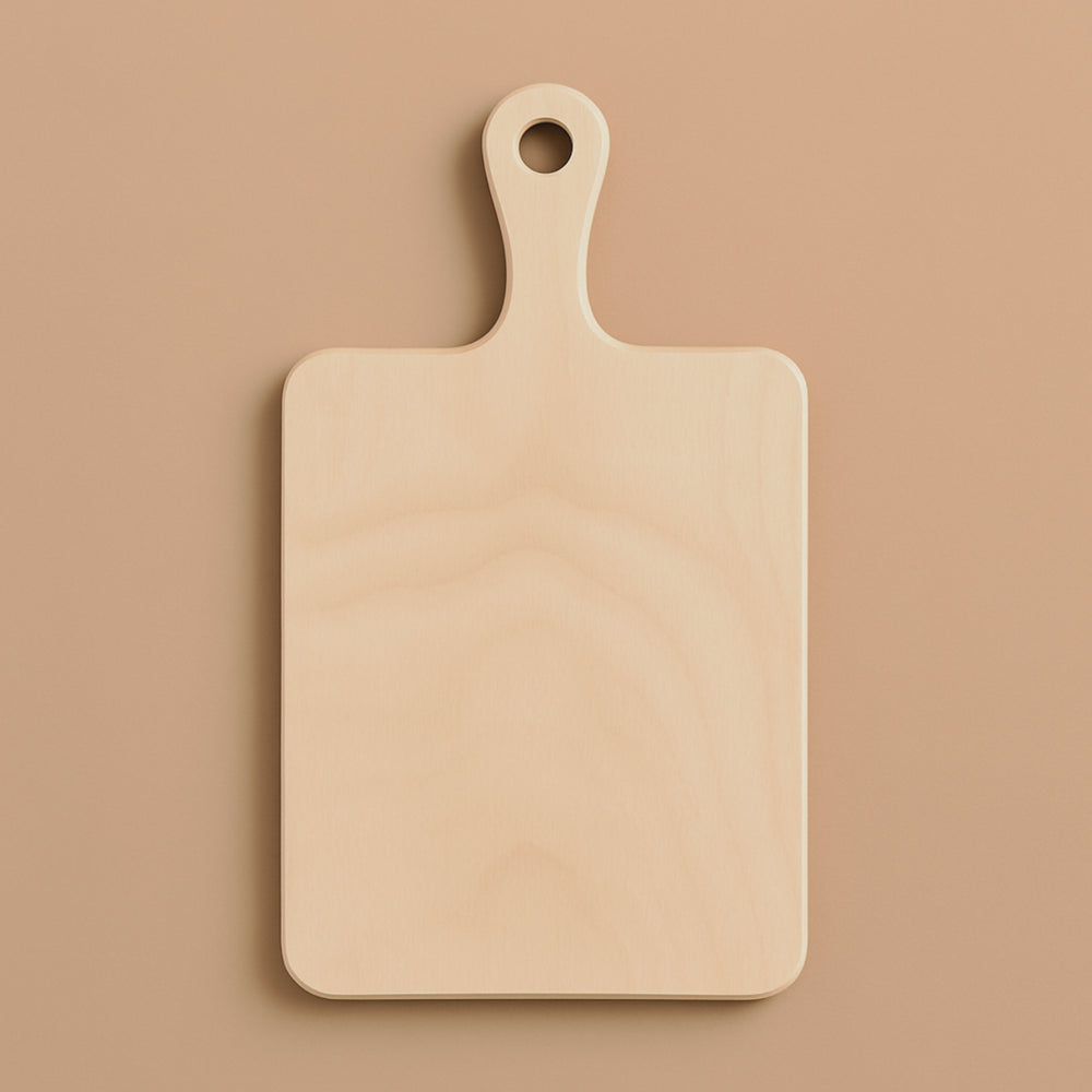 Personalized wood serving tray with a smooth finish, perfect for entertaining guests and serving food