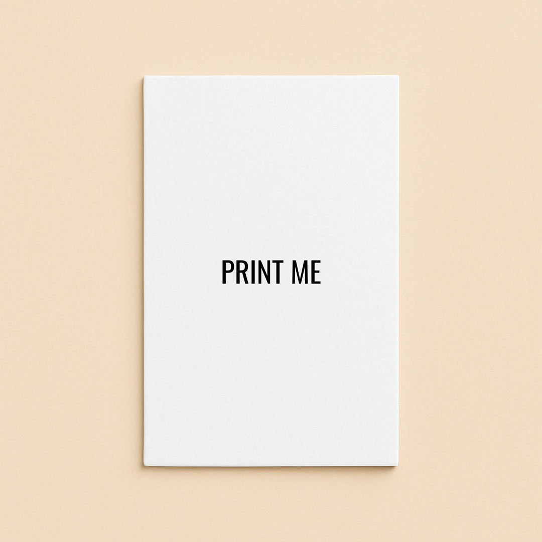 Premium business card printing sample featuring a clean, minimalist design with bold text
