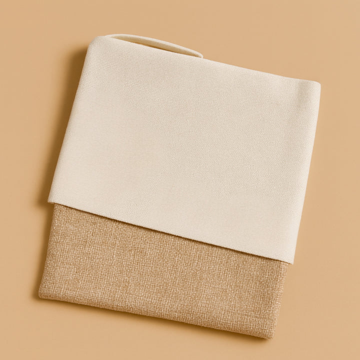 Custom rustic Christmas stockings for mantle in cream and burlap design for holiday decor