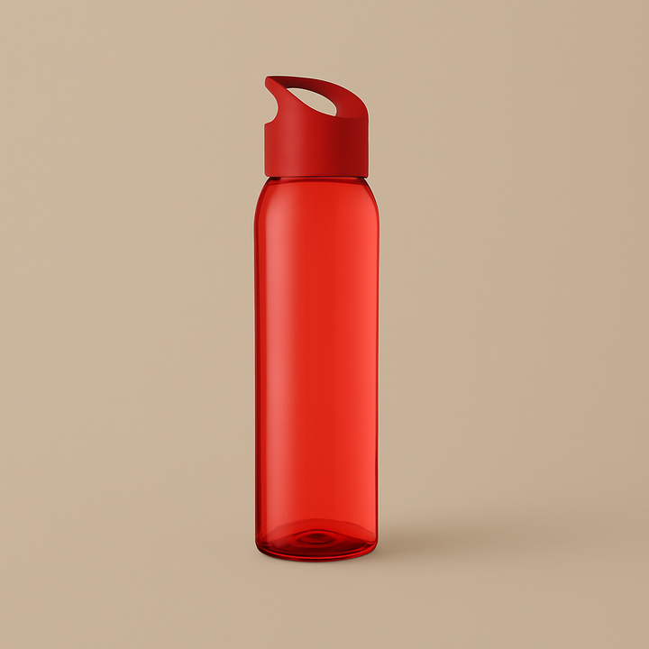 dreamwithreem red translucent sports bottle with loop cap and slim design BPA free sports water bottle for gym