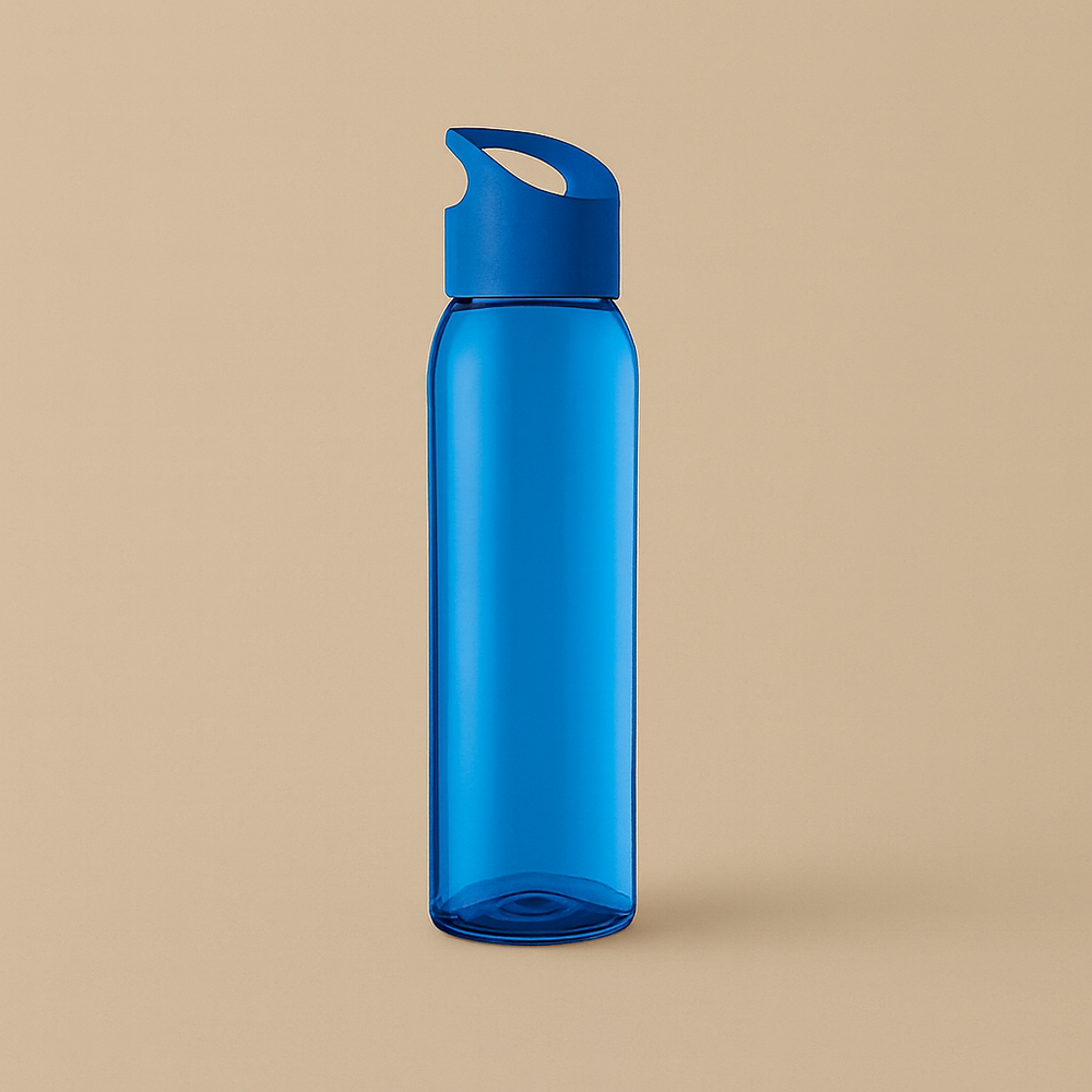 dreamwithreem blue translucent slim water bottle with ergonomic loop cap BPA free sports water bottle