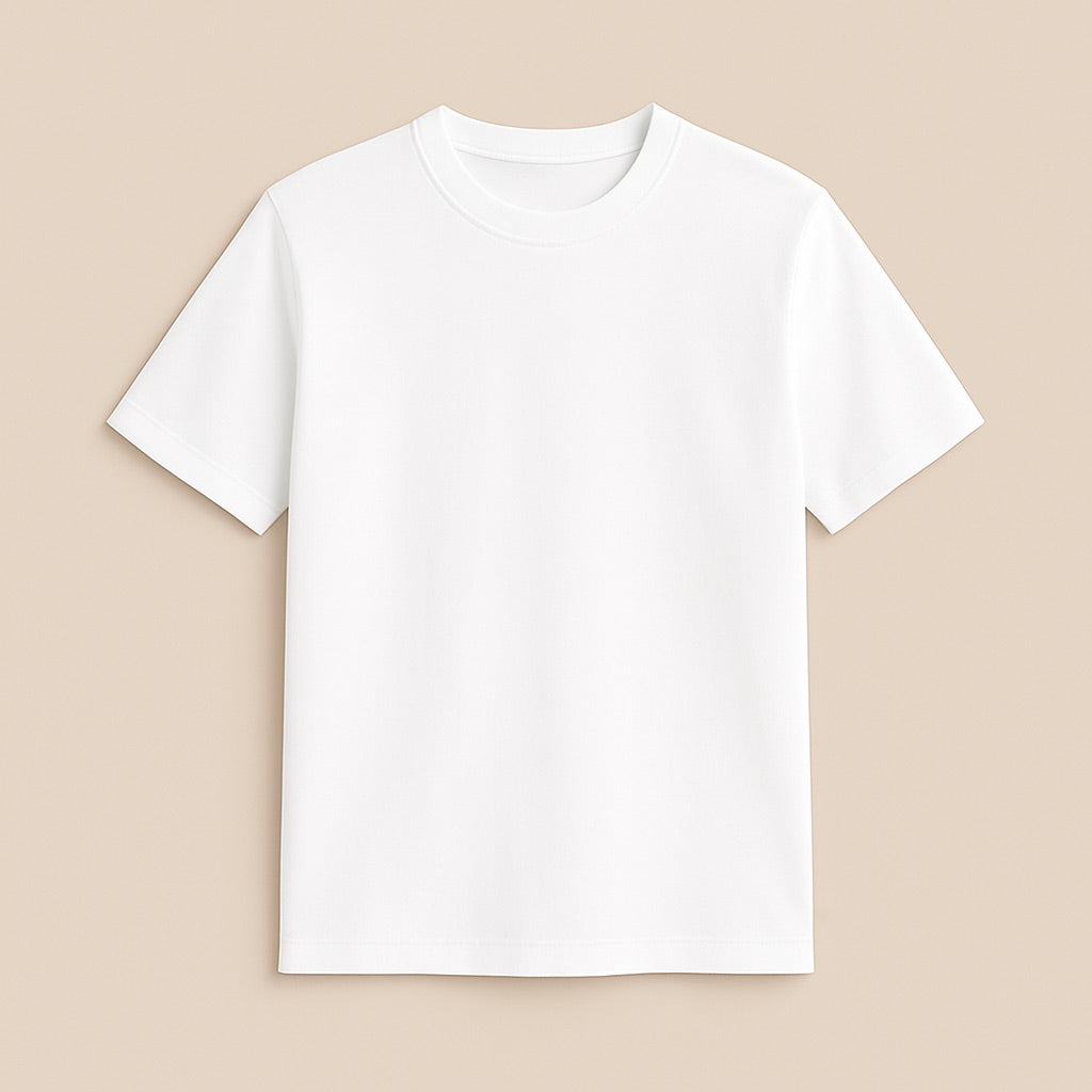 dreamwithreem white custom crew neck personalized fashion t-shirt mockup soft cotton short sleeve