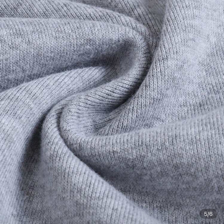 personalized infant bodysuit gray soft cotton knit fabric close up showing stretch and cozy texture for baby